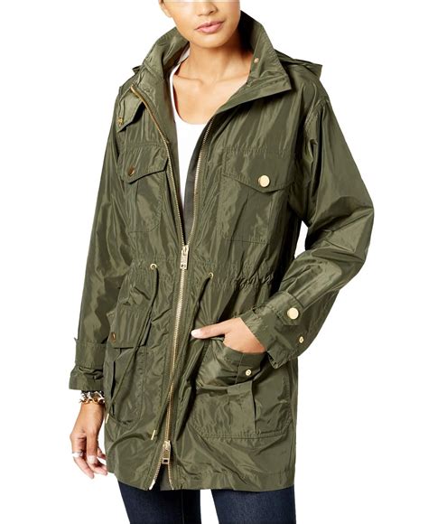 michael kors suede camo jacket|Michael Kors anorak jacket women.